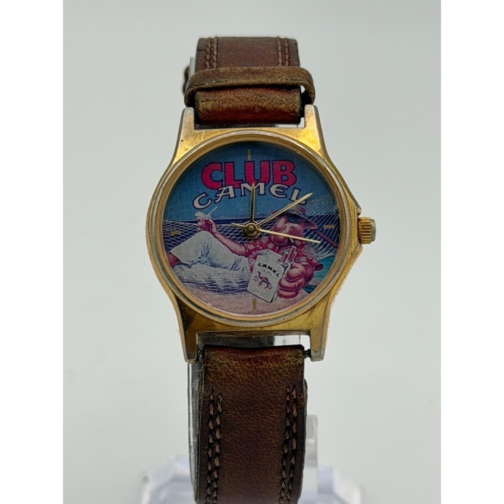 Vintage Club Camel Cigarettes Tobacco Advertising Watch New Battery Running